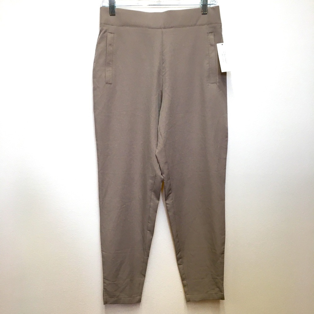 Calvin Klein Performance Stretch Pants Small Tan Athletic Athleisure Casual